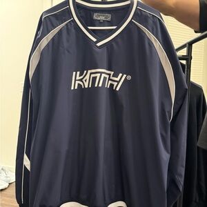 Kith Navy and White V-Neck Sweater